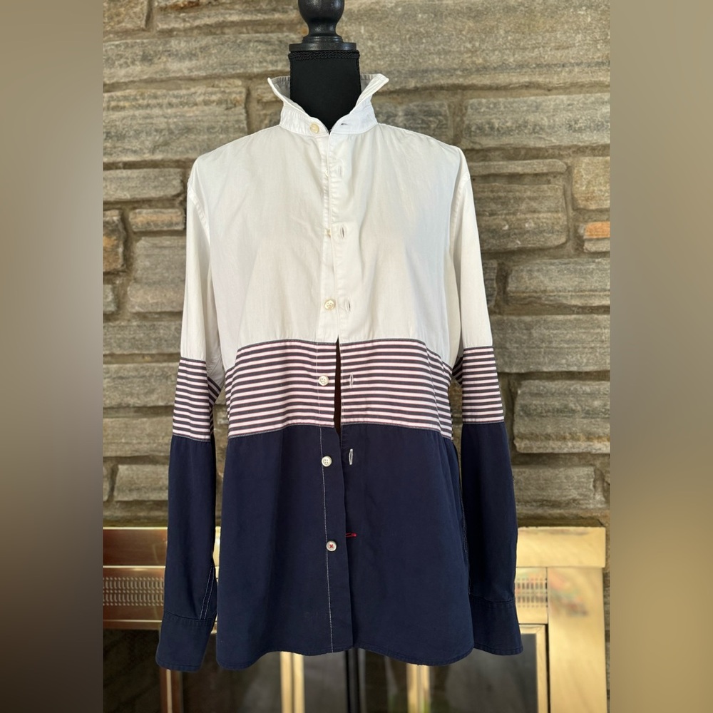 Tommy Hilfiger Men's Custom Fit Long Sleeve Button Down: Size Medium